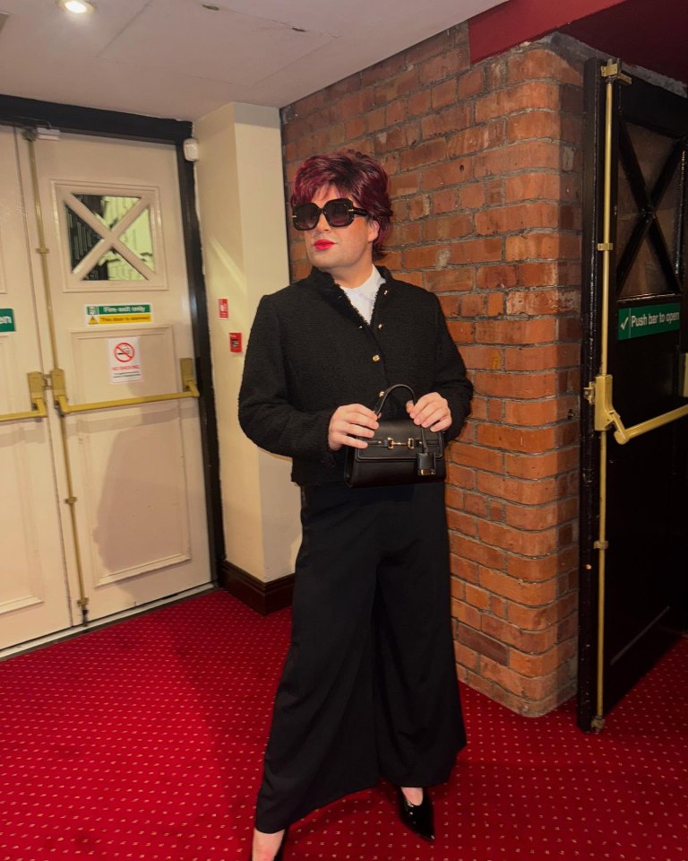 Joe McElderry in Sharon Osbourne costume.