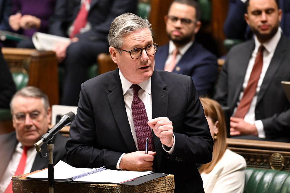 Keir Starmer speaking at Prime Minister's Questions.