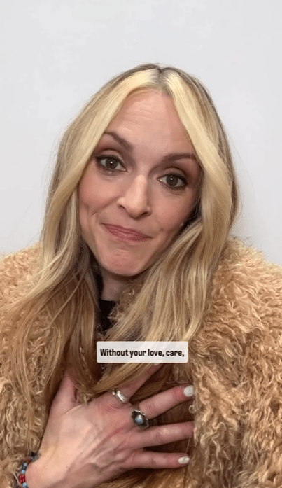 Woman in a fluffy coat holding her chest, text overlay: "Without your love, care,".