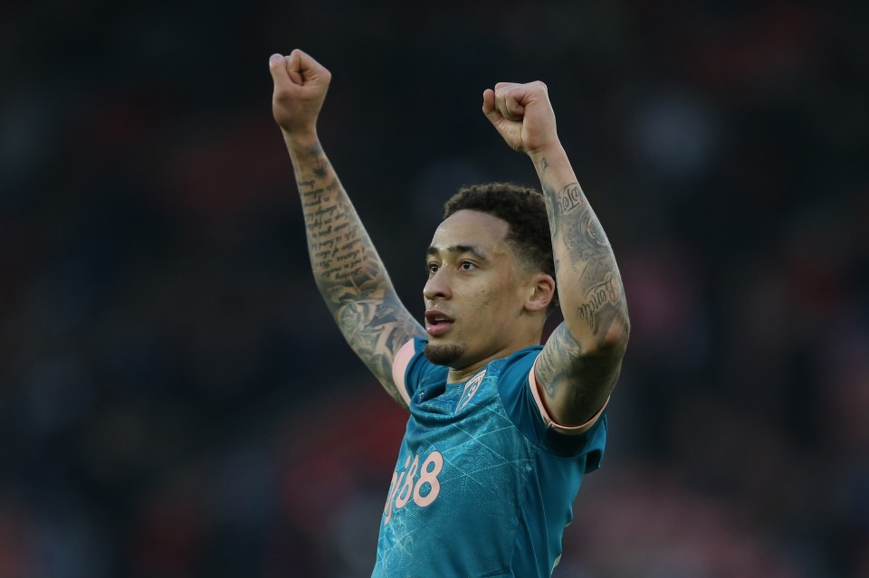 Marcus Tavernier of AFC Bournemouth celebrating a victory.