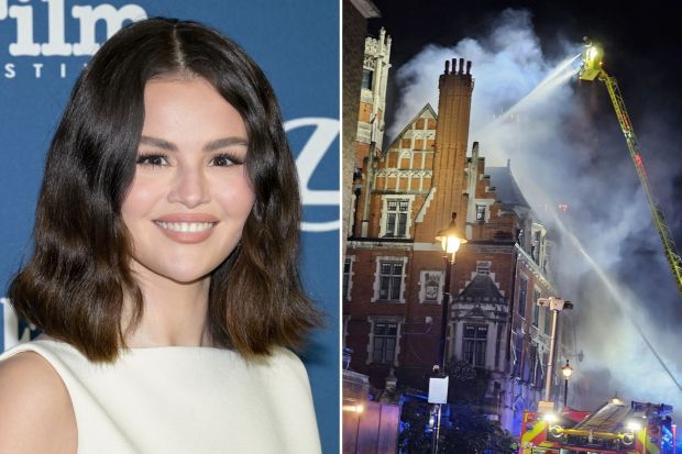 Selena Gomez and a building fire.