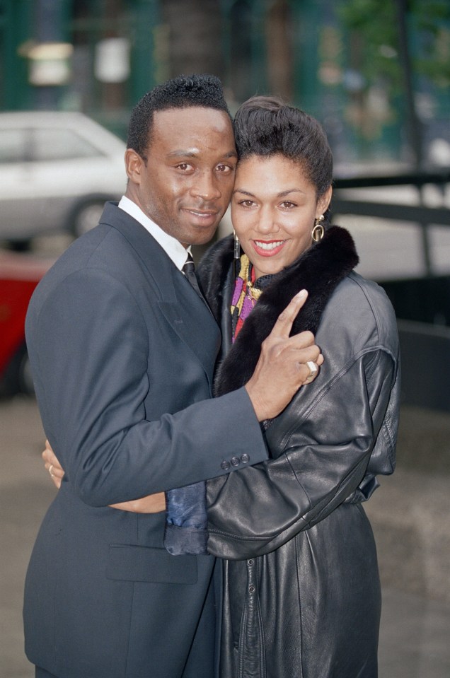 Nigel Benn and his girlfriend Caroline Jackson before a boxing match.