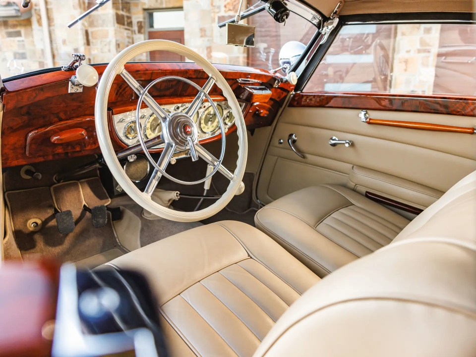 Interior of a restored 1937 Mercedes-Benz 540 K Cabriolet A.