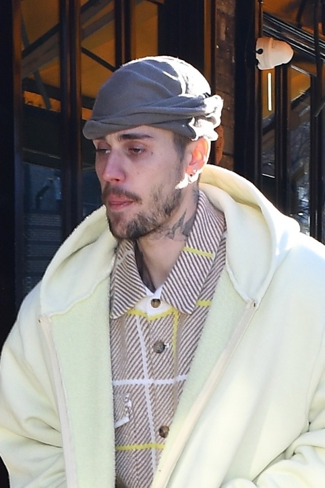 Justin Bieber looking tired in New York City.