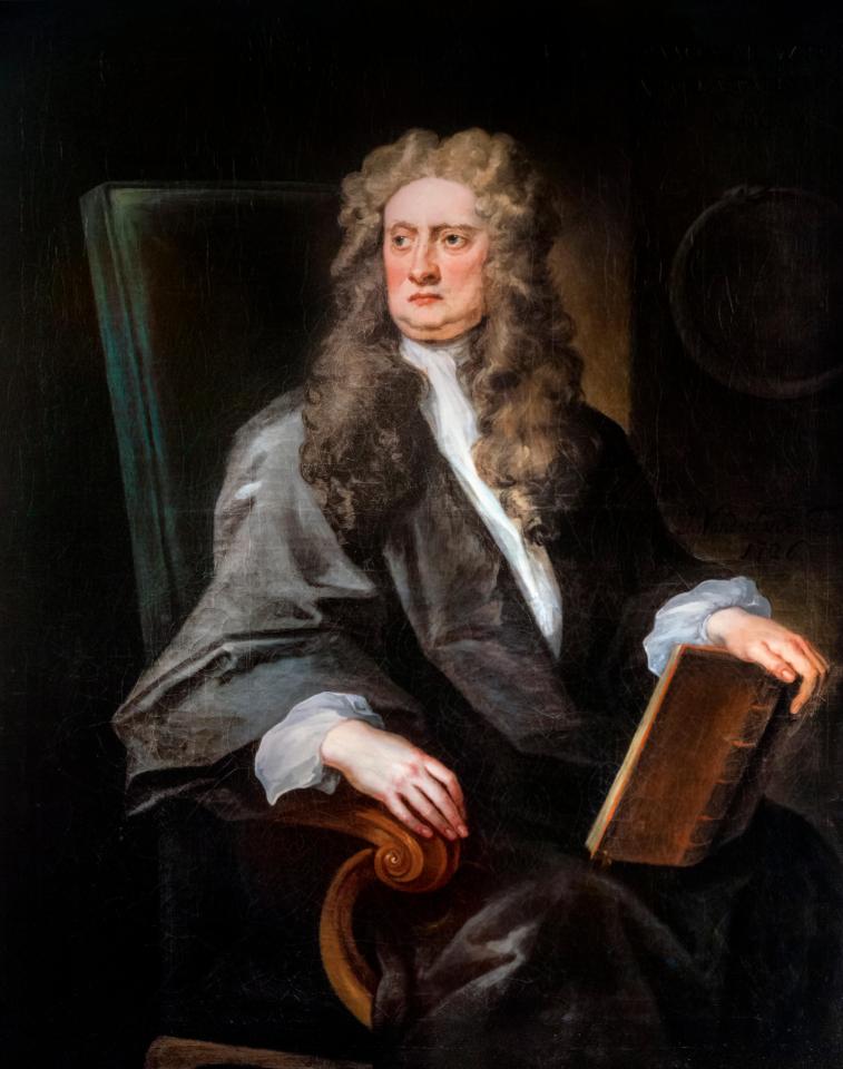 Portrait of Isaac Newton, English physicist and mathematician.