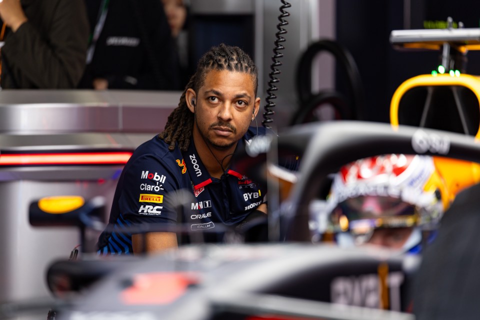 Red Bull Racing mechanic Calum Nicholas in the paddock.