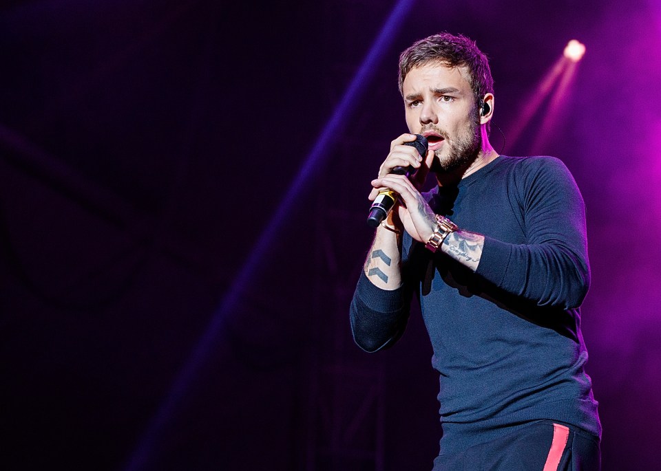 Liam Payne performing on stage.