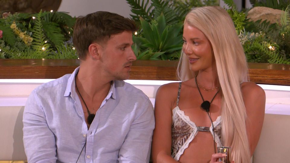 Luca Bish and Grace on Love Island.