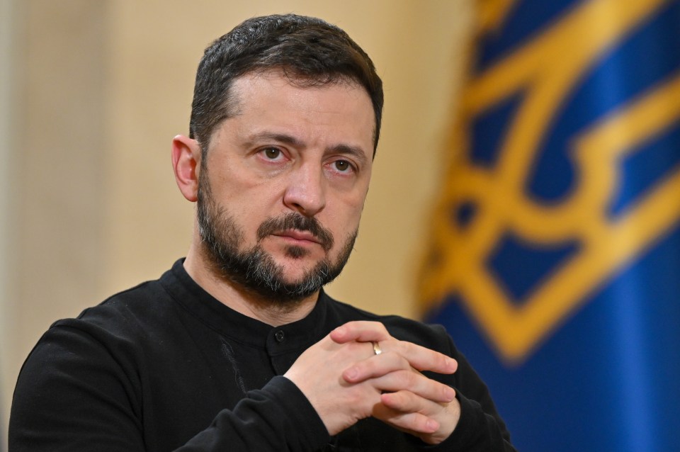Volodymyr Zelenskyy giving an interview.