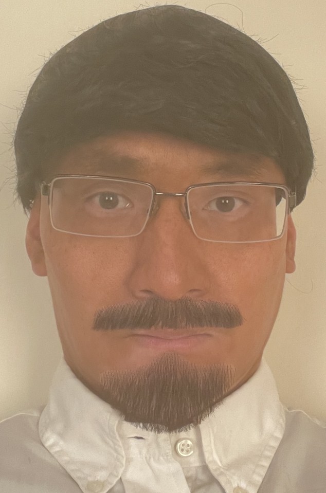 Close-up photo of Thomas Kwan in disguise.