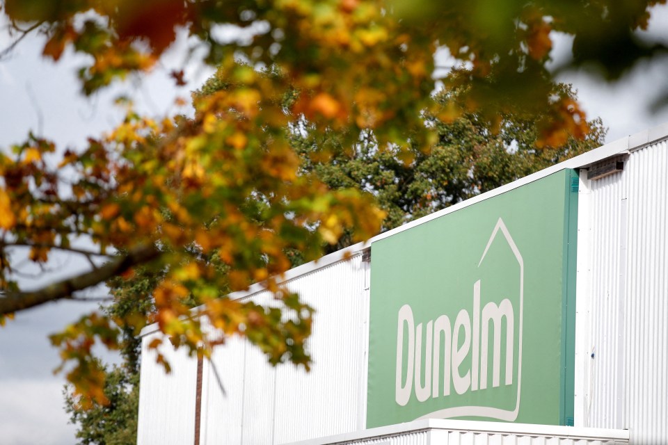 Dunelm store logo on a building.
