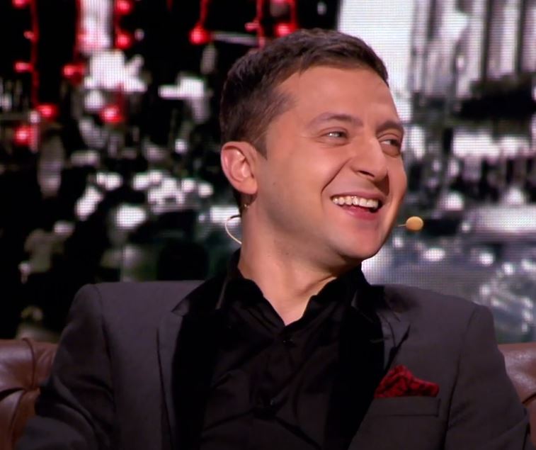 Volodymyr Zelenskyy smiling.