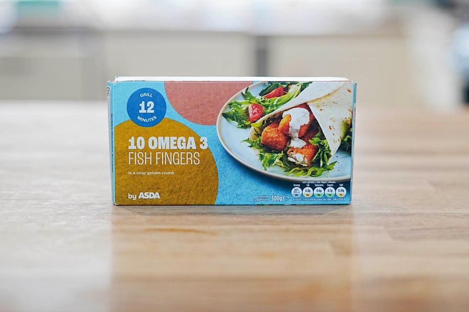 Box of Asda fish fingers.
