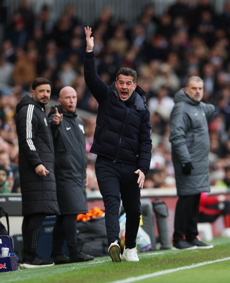 Marco Silva, Fulham manager, at a Premier League match.