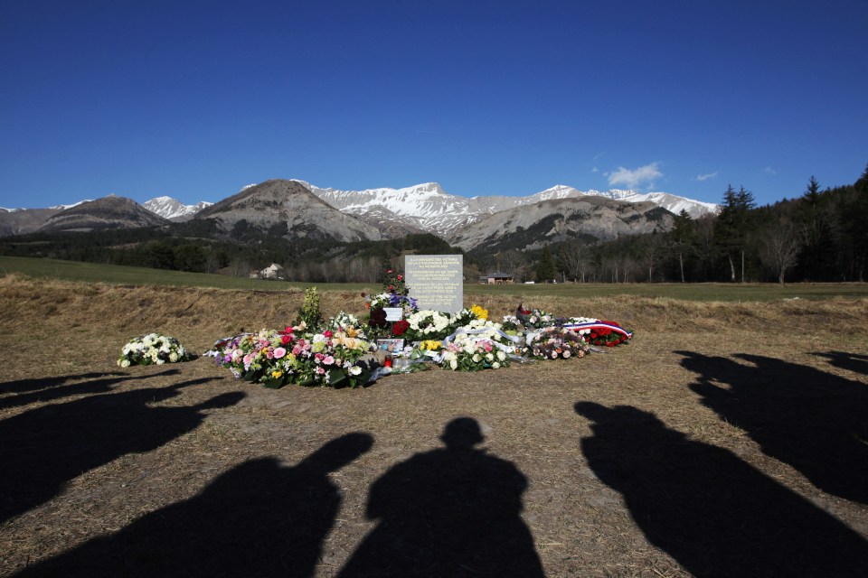 Memorial for the victims of the Germanwings crash in the French Alps.