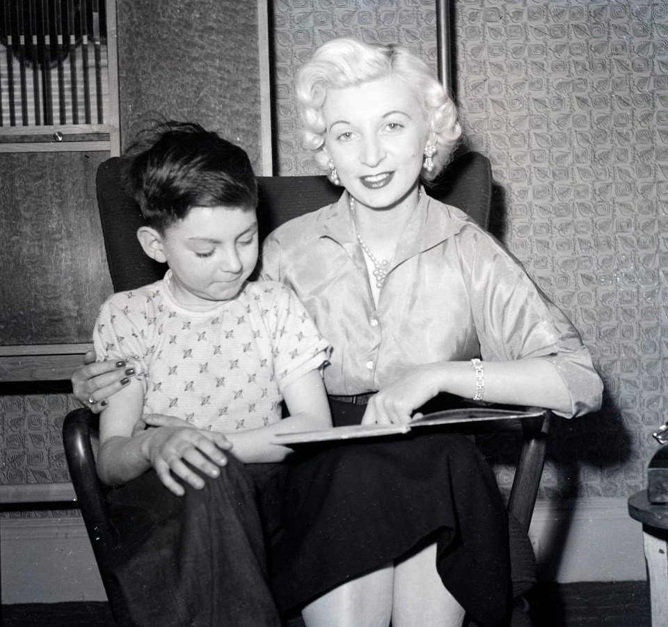 Black and white photo of Ruth Ellis and her son.