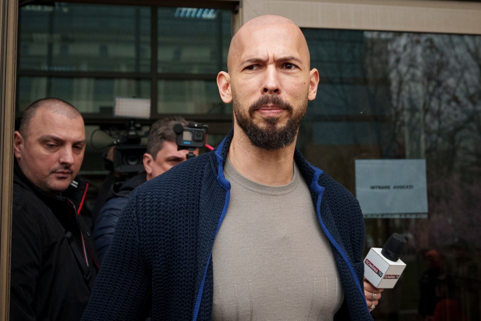 Andrew Tate leaving a Bucharest Tribunal.