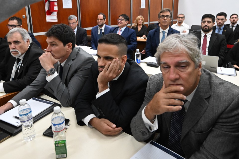 Trial attendees at Diego Maradona's death trial.