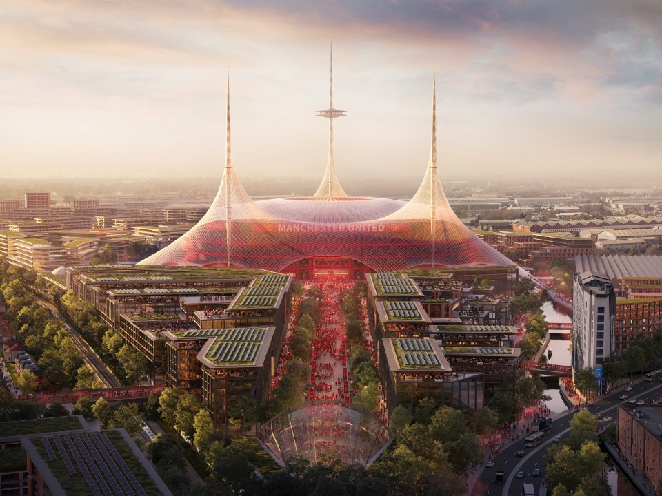 Illustration of Manchester United's new stadium.