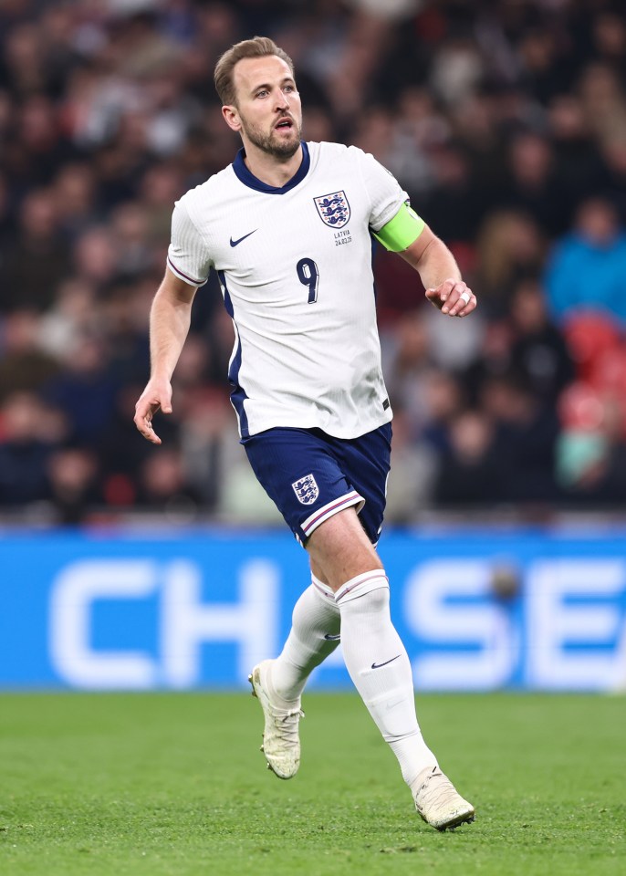 Harry Kane of England playing soccer.