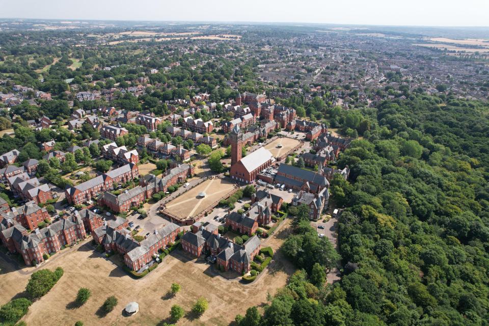 Aerial view of Repton Park in Woodford Green, East London.
