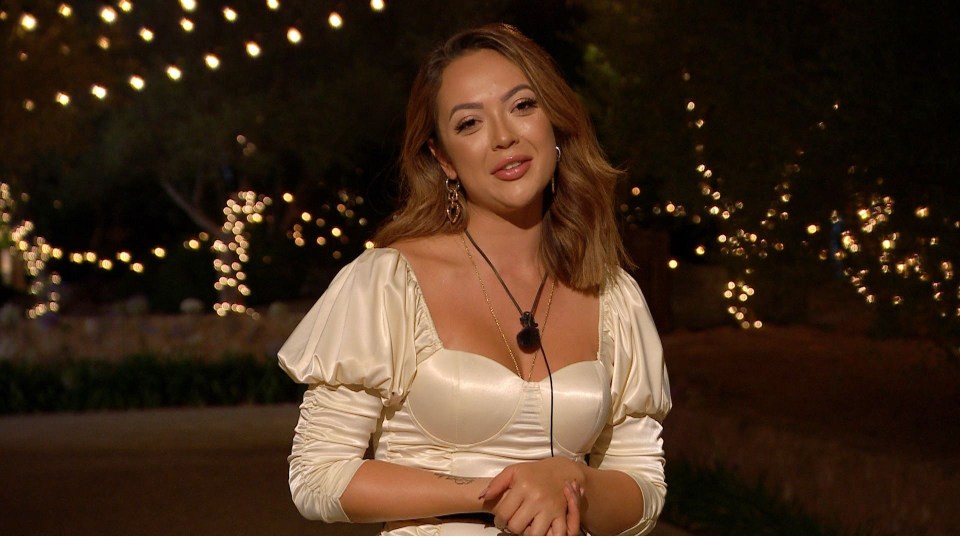 Sharon Gaffka leaving the Love Island villa.