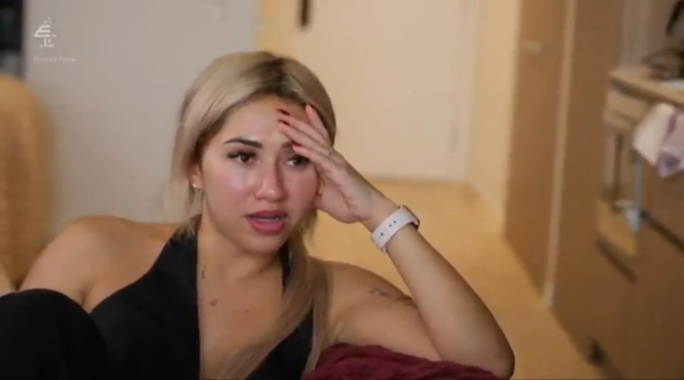 Woman looking distressed.