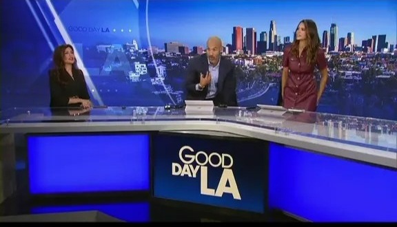 TV presenter falling on live television.