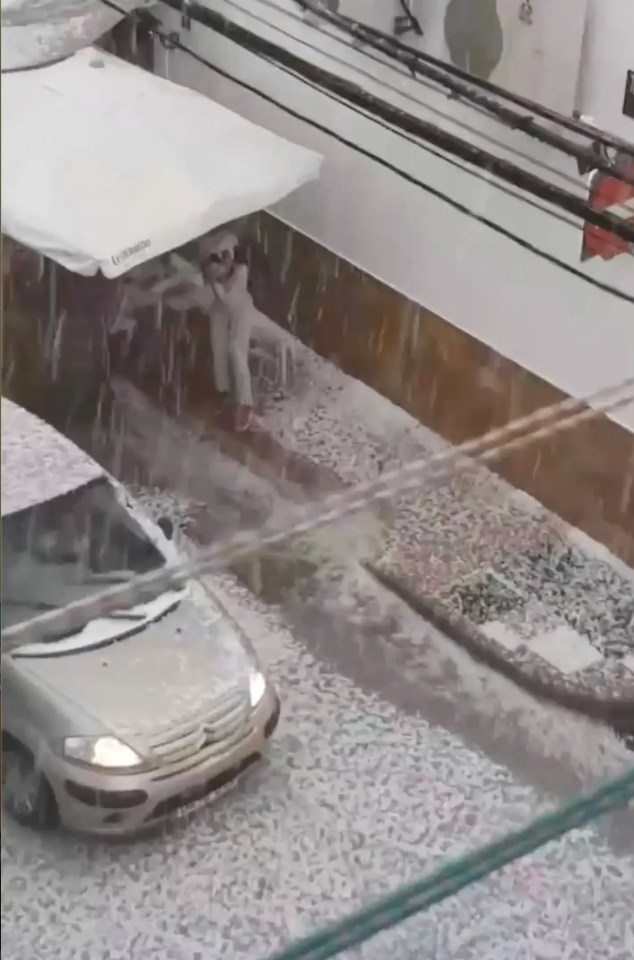 Hailstorm in Alhaurín el Grande, Spain.