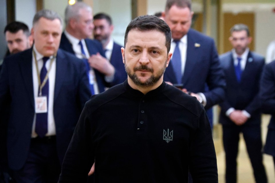 Volodymyr Zelensky at EU summit in Brussels.