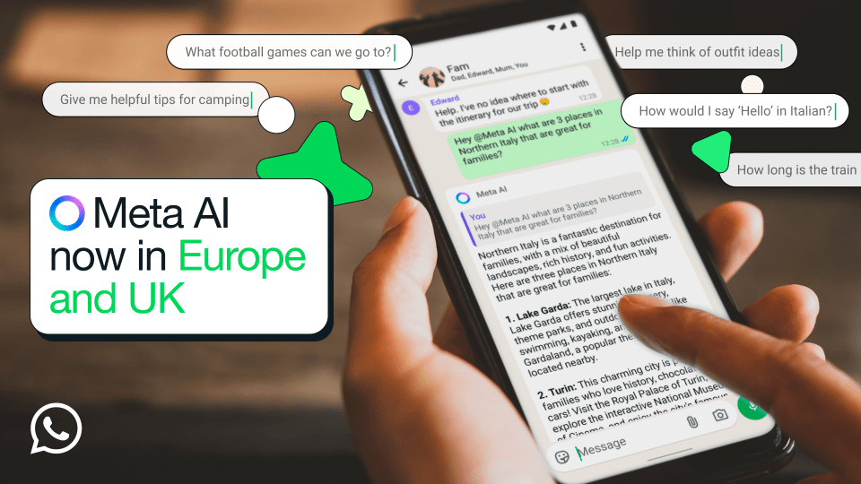 Meta AI now available in Europe and the UK.