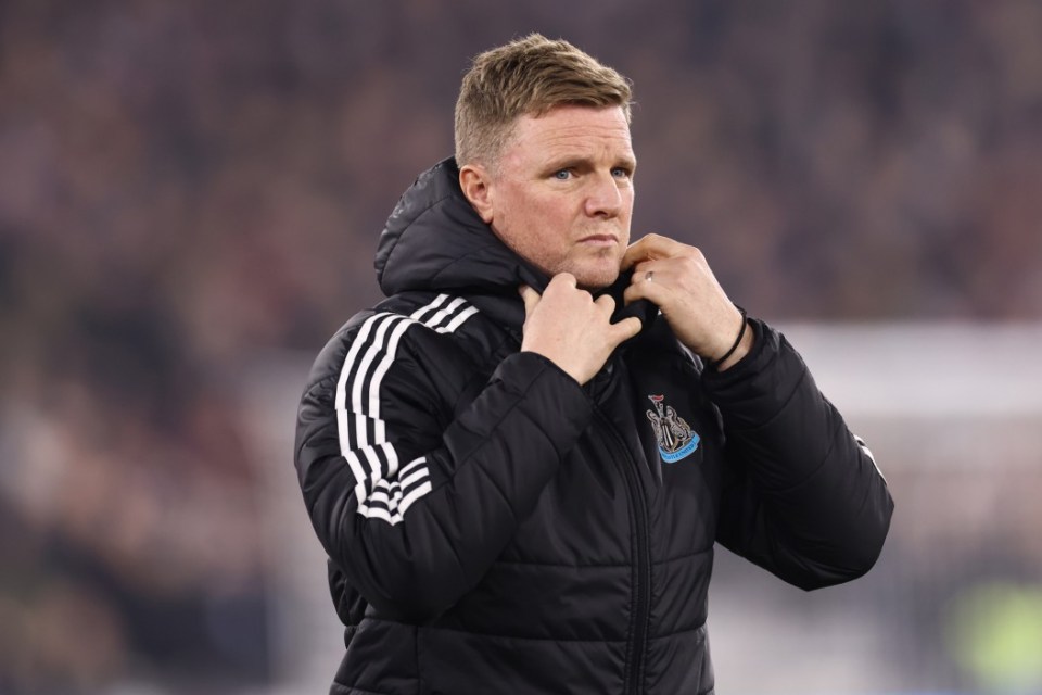 LONDON, ENGLAND - MARCH 10: Newcastle United manager Eddie Howe during the Premier League match between West Ham United FC and Newcastle United FC at London Stadium on March 10, 2025 in London, England. (Photo by Jacques Feeney/Offside/Offside via Getty Images)