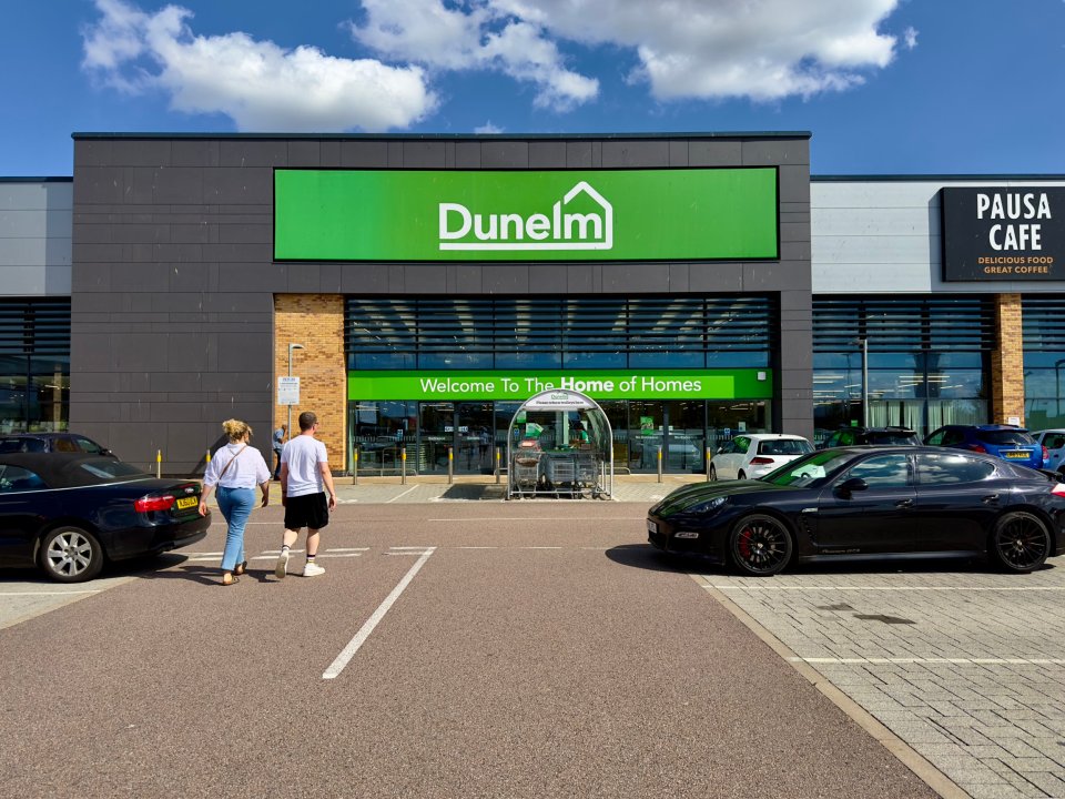 Dunelm homeware store exterior.