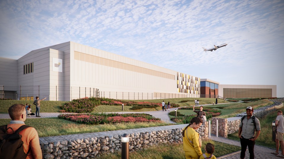Illustration of Leeds Bradford Airport expansion.