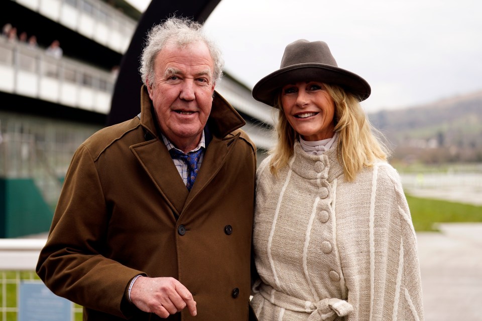 Jeremy Clarkson and Lisa Hogan at the Cheltenham Festival.