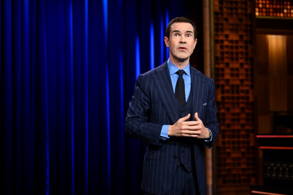 Jimmy Carr performing on The Tonight Show Starring Jimmy Fallon.