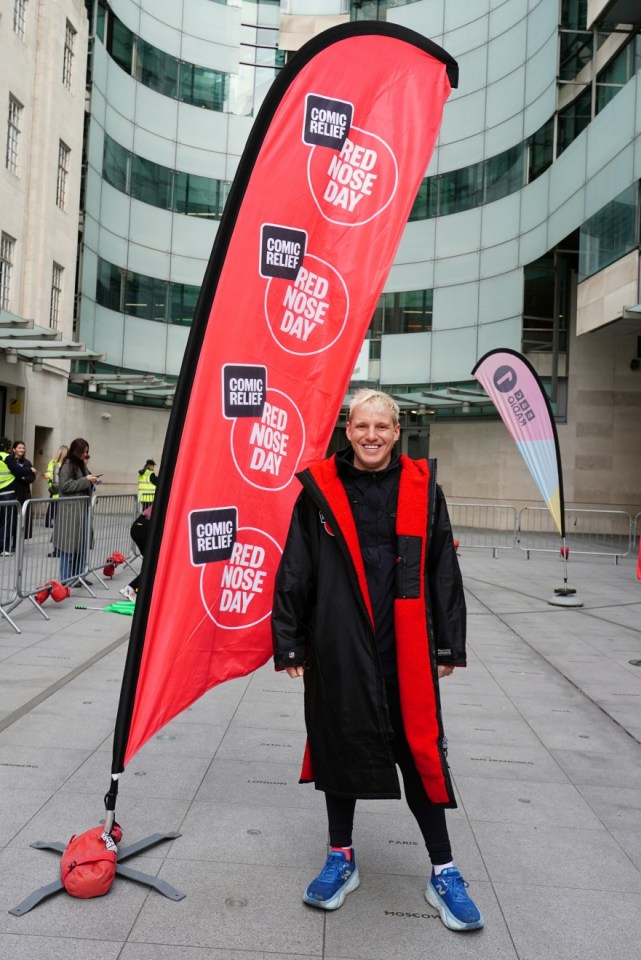 Radio 1 presenter Jamie Laing outside BBC Broadcasting House in London before his Red Nose Day Run, a 150+ mile run from London to Manchester to raise money for Comic Relief. Picture date: Monday March 17, 2025. PA Photo. See PA story SHOWBIZ ComicRelief. Photo credit should read: Ian West/PA Wire