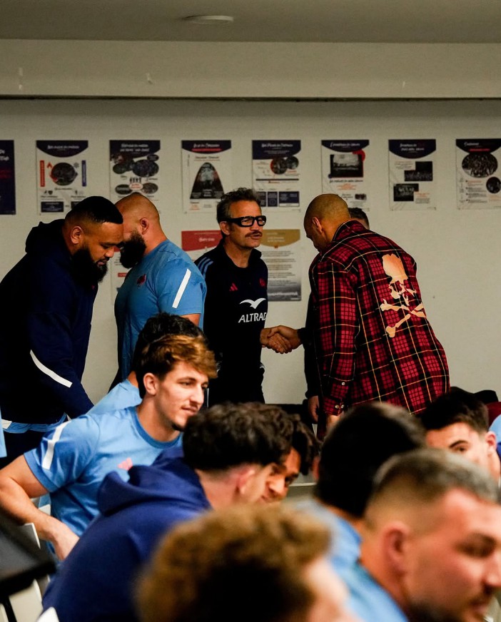 THIERRY HENRY WITH FRANCE RUGBY TEAM