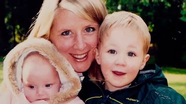 Joanna Simpson, pictured with her with her two children, was killed by her husband Robert Brown in 2010 (Photo: Moonshine Features/ITV)