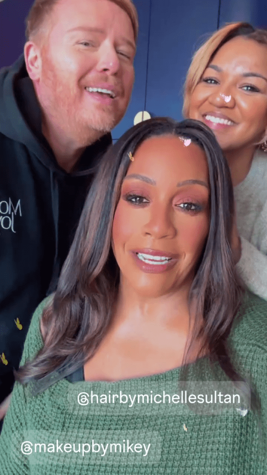 Alison Hammond with two stylists.