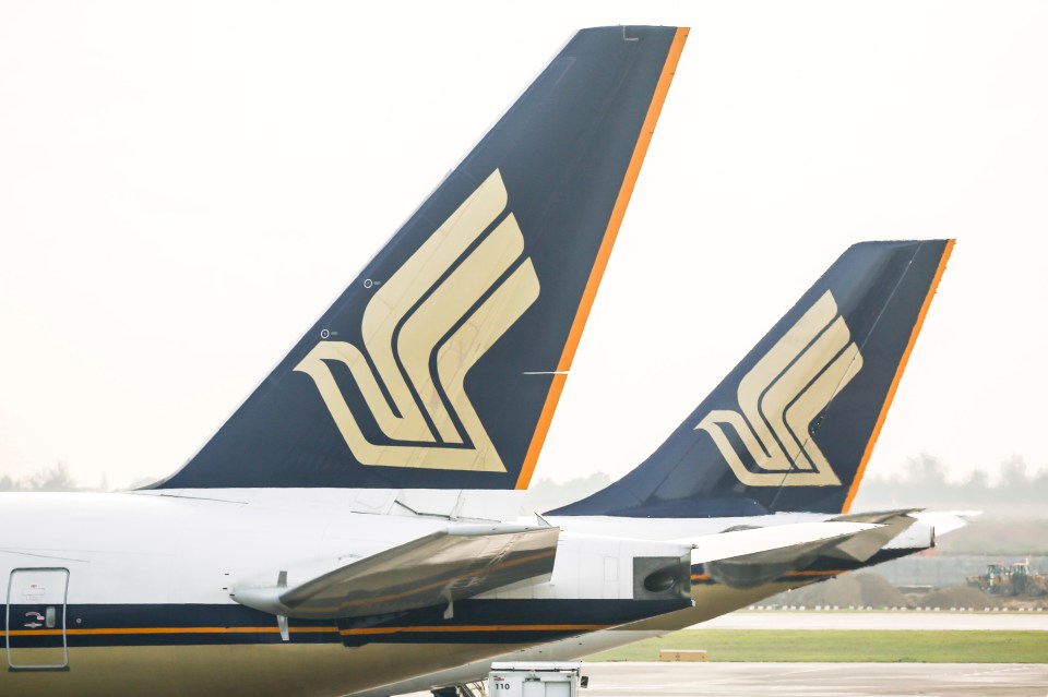 Two Singapore Airlines planes grounded at Changi Airport.
