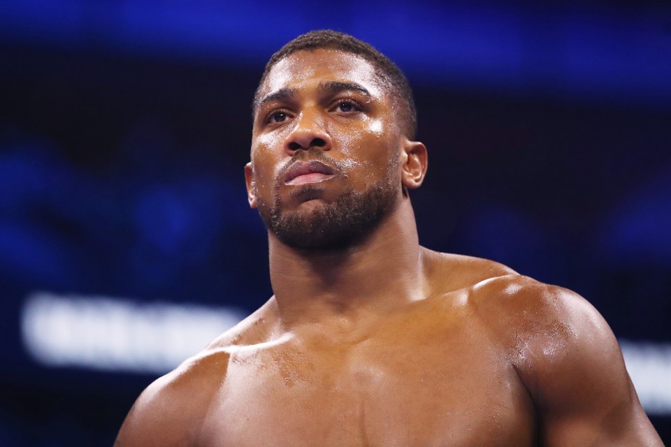 Anthony Joshua before a heavyweight boxing match.