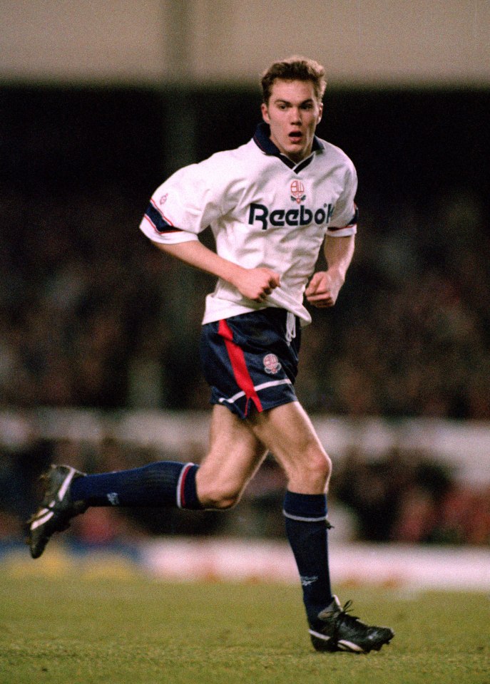 Jason McAteer of Bolton Wanderers playing soccer.