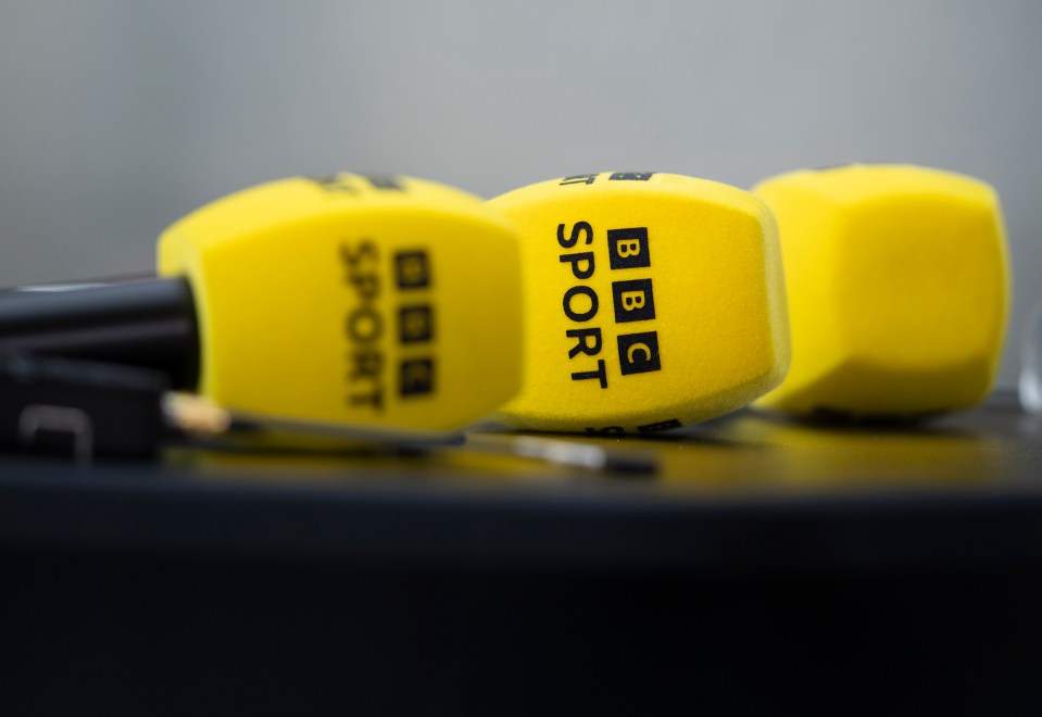 BBC Sport interview microphones.
