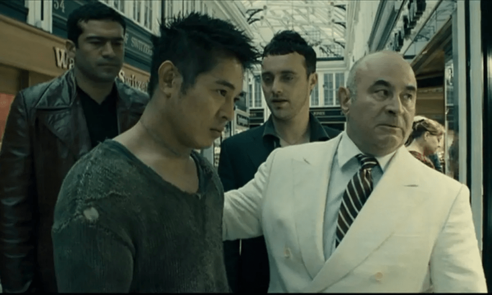 Bob Hoskins and Tamer Hussein in a scene.