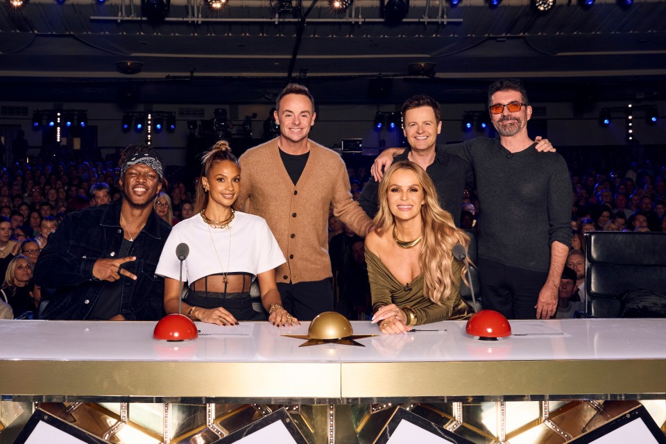Britain's Got Talent judges Simon Cowell, Amanda Holden, KSI, Alesha Dixon, Ant and Dec.