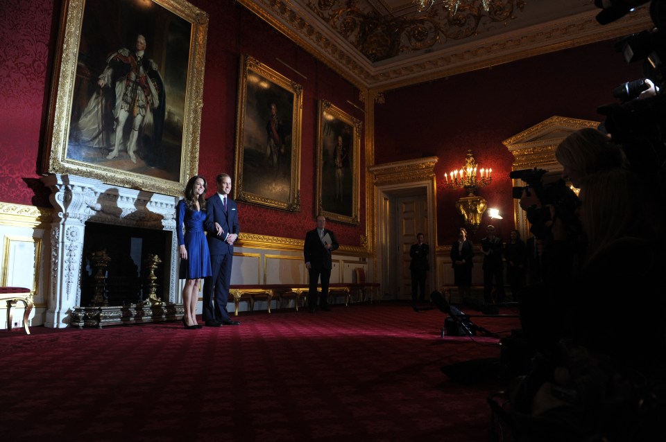 Prince William and Kate Middleton at their engagement photo call.