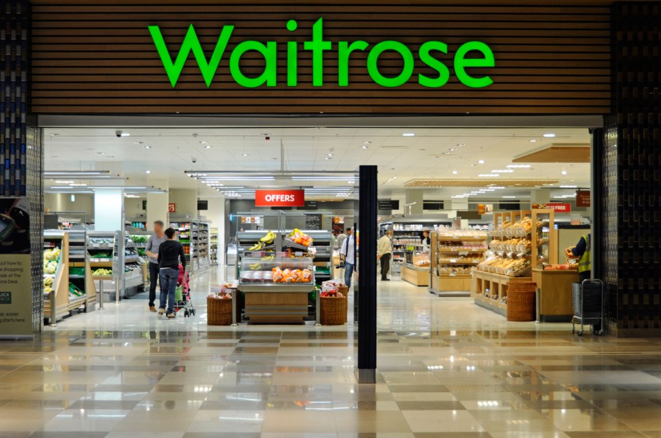 Interior view of a Waitrose supermarket.