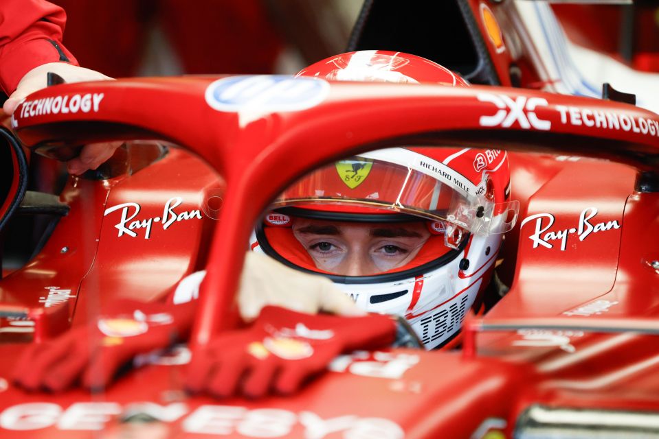 Charles Leclerc in a Scuderia Ferrari race car.