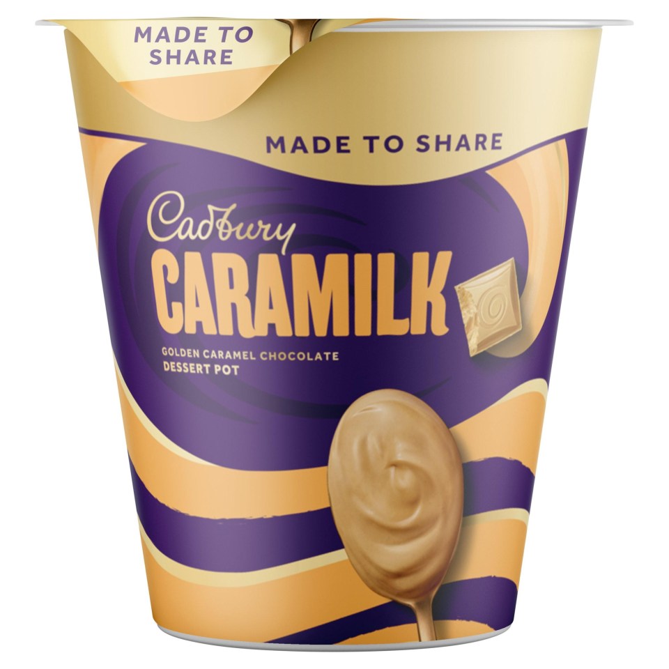 Cadbury Caramilk golden caramel chocolate dessert pot.
